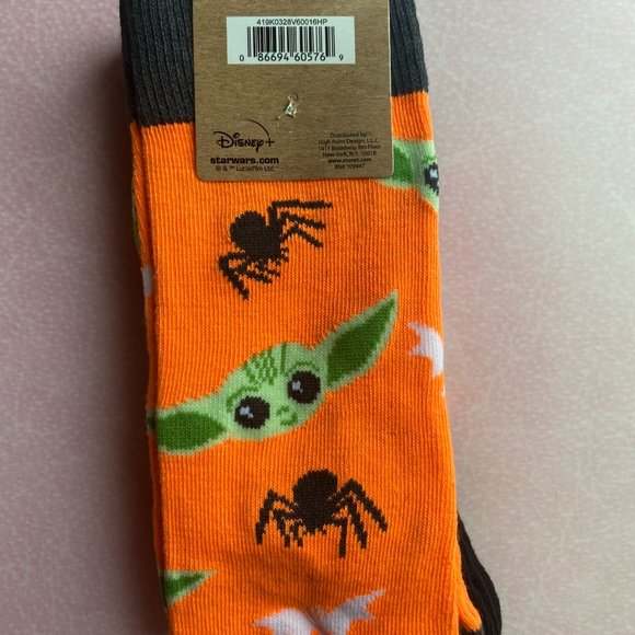 Mandalorian Grogu Halloween Themed Crew Socks - Picture 2 of 2